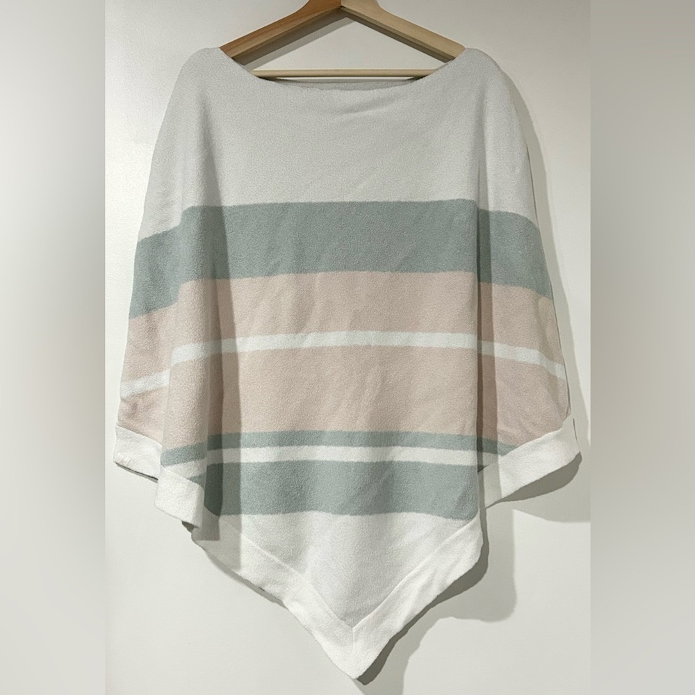 Barefoot Dreams Plus CozyChic Ultra Lite Ocean Breeze Poncho Pink Multi 1X‎
